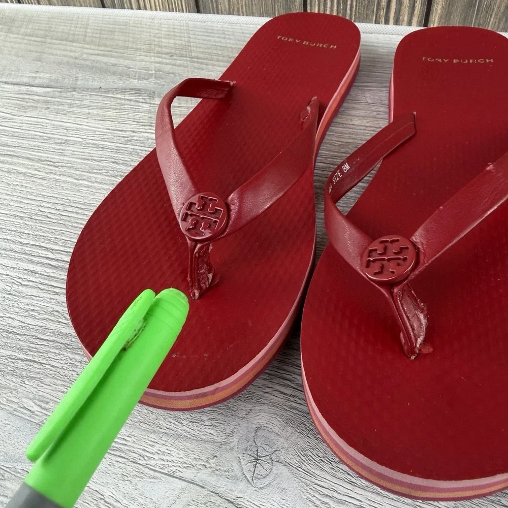 Troy Burch 2 pairs Flip Flops Thong sandals size 8 READ Description